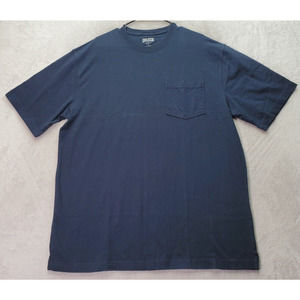 Duluth Trading Co Longtail T Shirt Men Large Black Cotton Short Sleeve Crew Neck